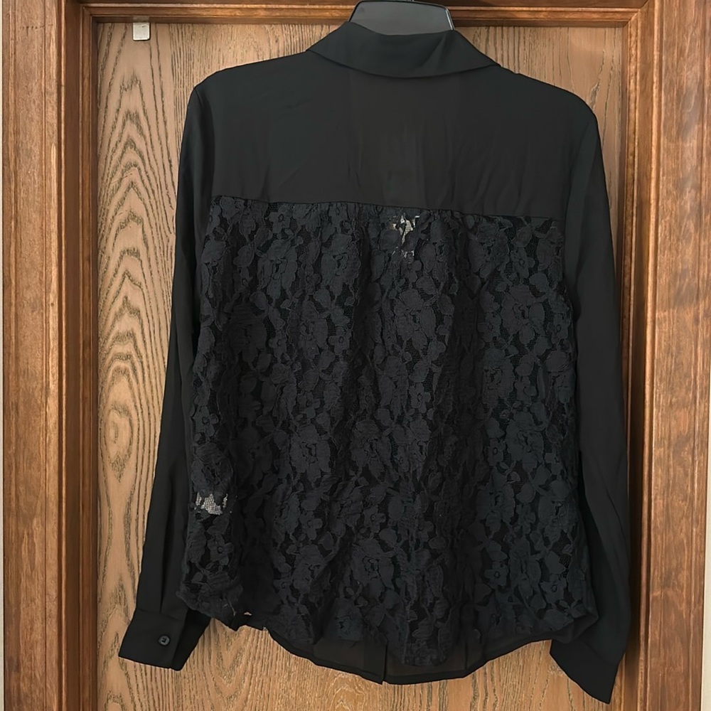 Lace-back blouse